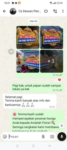 Testimonial Papan Bunga Pernikahan pakutandang